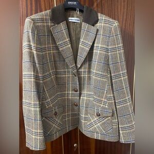 NWOT Vtg Gerry Weber Women 90% wool Tweed Jacket/Blazer Size US14